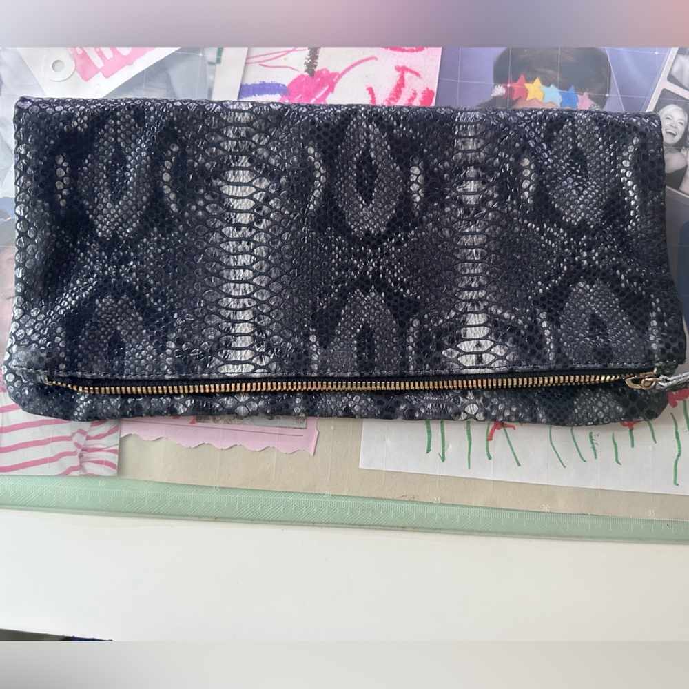 BNWOT Clare V Vivier Python Snake Clutch RARE
